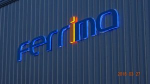 Reklama świetlna – Litery i logo 3D podświetlane LED: Ferrima